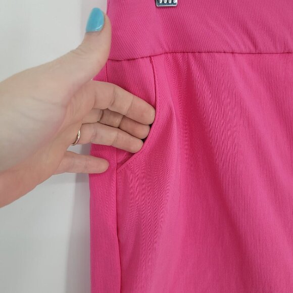 Crown and ivy womens 6 pink textured skort crochet eyelet trim detail stretch - Picture 2 of 7